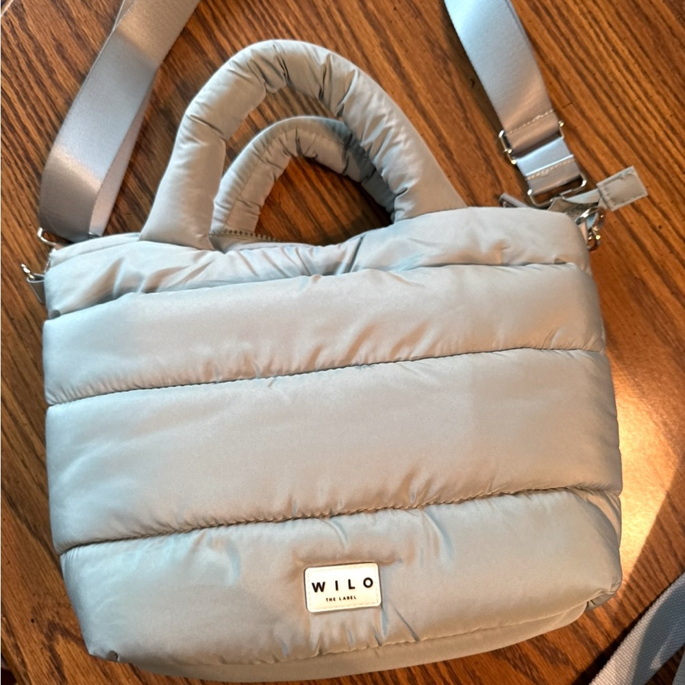 Gray Puffer Tote Bag